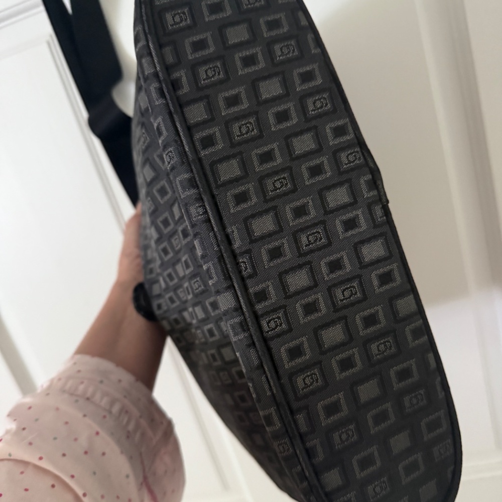 Baggallini Black Gray Geometric Pattern Crossbody… - image 5